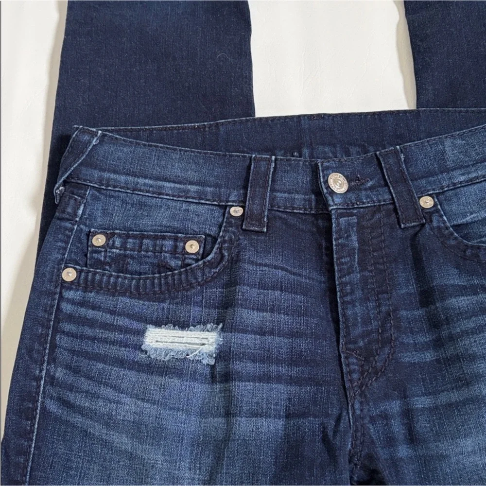 True Religion Men's Skinny Jeans No Flap Big T Dragons Lair W/Rip Jeans size 33
